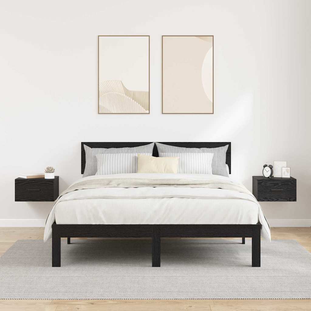 Bedside Cabinet 2 pcs Black oak 35 x 35 x 20 cm Engineered wood